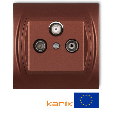 ТВ-розетка Karlik Logo абонентська кінцева RTV-SAT 1.5ДБ 2400 MHz "коричневий металік" 9LGS