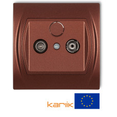 ТВ-розетка Karlik Logo абонентська кінцева RTV 2ДБ 862 MHz "золотистий металік" 8LG2K