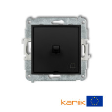Вимикач кнопковий самозатискний "дзвінок" Karlik Mini чорний матовий 12MWPUS-4