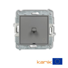 Вимикач кнопковий самозатискний "дзвінок" Karlik Mini сірий матовий 27MWPUS-4