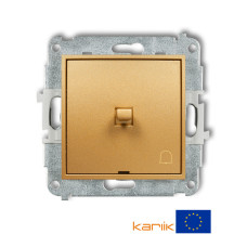 Вимикач кнопковий самозатискний "дзвінок" Karlik Mini золотий 29MWPUS-4