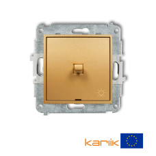 Вимикач кнопковий самозатискний "світло" Karlik Mini золотий 29MWPUS-5