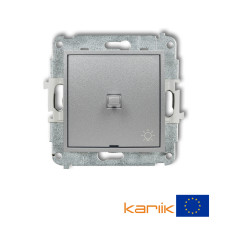Вимикач кнопковий самозатискний "світло" Karlik Mini сріблястий металлік 7MWPUS-5