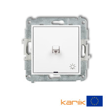 Вимикач кнопковий самозатискний "світло" Karlik Mini білий MWPUS-5