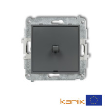 1-клавішний вимикач перехресний Karlik Mini графітовий матовий 28MWPUS-6.1 (без піктограми)
