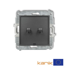 2-клавішний вимикач жалюзі Karlik Mini графітовий 11MWPUS-8