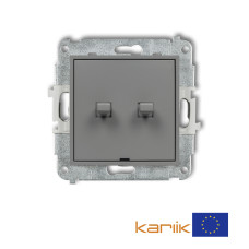 2-клавішний вимикач жалюзі Karlik Mini сірий матовий 27MWPUS-8