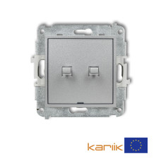 2-клавішний вимикач Karlik Mini сріблястий металлік 7MWPUS-2