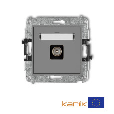Одинарна TV-розетка Karlik Mini сіра матова 27MGTV-1