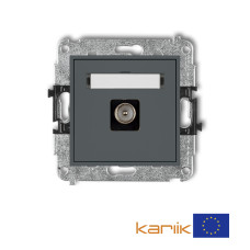 Одинарна TV-розетка Karlik Mini графітова матова 28MGTV-1