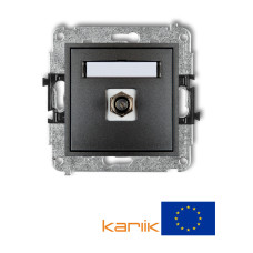 Одинарна TV-розетка Karlik Mini F(SAT) графітова 11MGF-1 нікельована