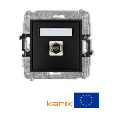 Одинарна TV-розетка Karlik Mini F(SAT) чорна матова 12MGF-1 нікельована