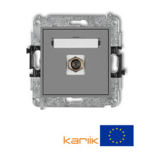 Одинарна TV-розетка Karlik Mini F(SAT) сіра матова 27MGF-1 нікельована