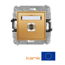 Одинарна TV-розетка Karlik Mini F(SAT) золота 29MGF-1 нікельована