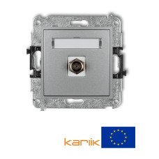 Одинарна TV-розетка Karlik Mini F(SAT) "сріблястий металік" 7MGF-1 нікельована