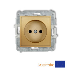 Розетка без заземлення Karlik Mini золота 29MGP-1p (із шторками)