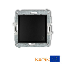 Вимикач кнопковий самозатискний "дзвінок" Karlik Mini чорний матовий 12MWP-4 