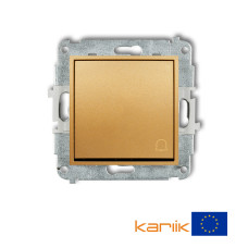 Вимикач кнопковий самозатискний "дзвінок" Karlik Mini золотий 29MWP-4 