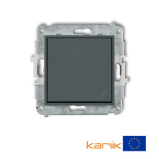 1-клавішний вимикач прохідний Karlik Mini графітовий матовий 28MWP-3
