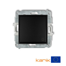 Вимикач кнопковий самозатискний "світло" Karlik Mini чорний матовий 12MWP-5