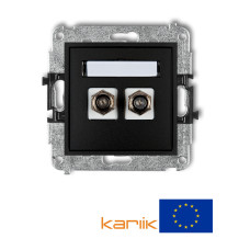 Подвійна TV-розетка Karlik Mini F(SAT) чорна матова 12MGF-2.1 позолочена