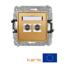 Подвійна TV-розетка Karlik Mini F(SAT) золота 29MGF-2 нікельована