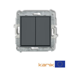 2-клавішний вимикач Karlik Mini графітовий матовий 28MWP-2