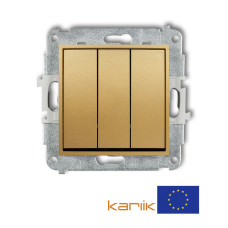 3-клавішний вимикач Karlik Mini золотий 29MWP-7