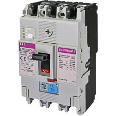 Автоматичний вимикач ETIBREAK EB2S 160/3LA 100A 3p 16kA рег. зах. (тепл. (0,63-1)*In / ел.магн. фікс.)  4671883 ETI