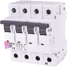 Автоматичний вимикач ETIMAT 10 3Р+N D 20A 10kA 2156717